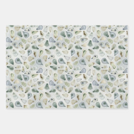 水彩オイスターシェルギフトラップ ラッピングペーパーシート
