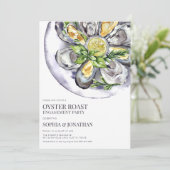 水彩オイスターロースト婚約パーティ 招待状 (スタンド正面)