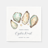 水彩オイスター&パールオイスターロースト スタンダードカクテルナプキン (正面)