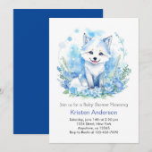 水彩オオカミの子どもの男の子ベビーシャワー 招待状 (正面/裏面)