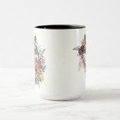 水彩オオカミ花入り自然マグカップ マグカップ (中央)