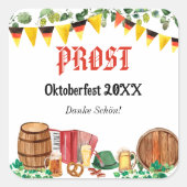 水彩オクトーバーフェストドイツパーティー スクエアシール (正面)