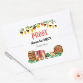 水彩オクトーバーフェストドイツパーティー スクエアシール (封筒)