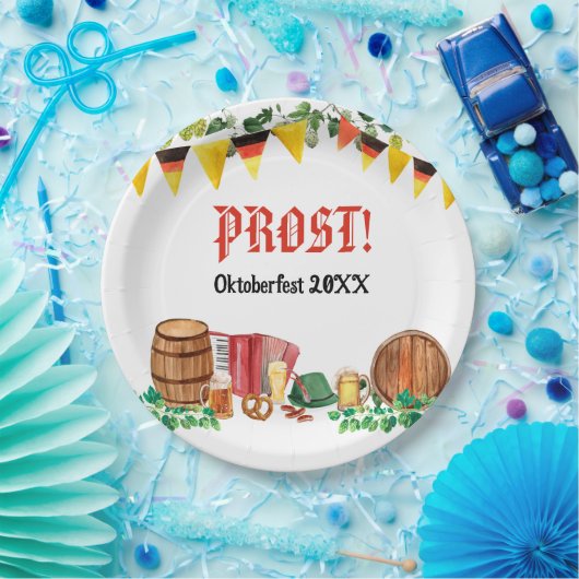 水彩オクトーバーフェストドイツパーティー ペーパープレート (パーティー)