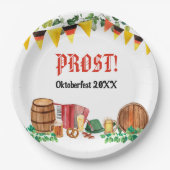 水彩オクトーバーフェストドイツパーティー ペーパープレート (正面)