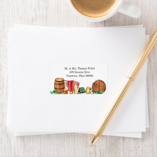 水彩オクトーバーフェストドイツ語アドレス ラベル (インサイチュ)