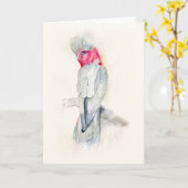 水彩オペラコッカトゥー カード (黄色い花)