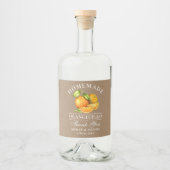 水彩オランジェロ結婚のクラフト リキュールボトルラベル (正面)