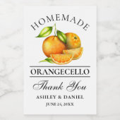 水彩オランジェロ結婚ズミ感謝していニ ワインラベル (シングルラベル)