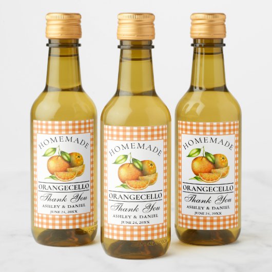 水彩オランジェロ結婚ズミ感謝していニ ワインラベル (ボトル)