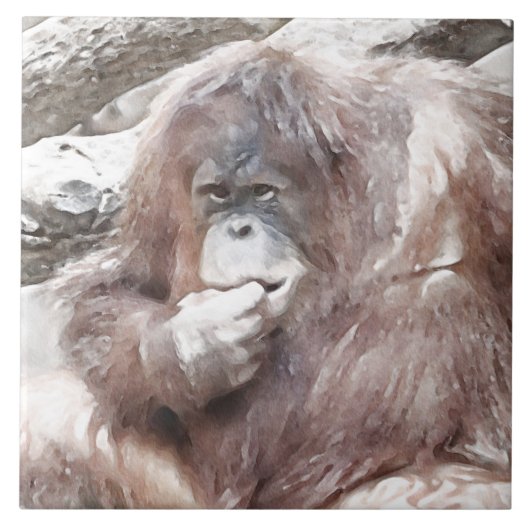 水彩オラン2 タイル (正面)