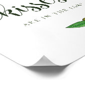 水彩オリーブのキス印 ポスター (角)