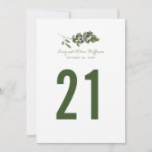 水彩オリーブの木の庭 | 結婚式テーブルナンバー 招待状 (正面)