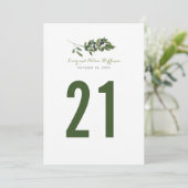 水彩オリーブの木 | 結婚式テーブルナンバー 招待状 (スタンド正面)