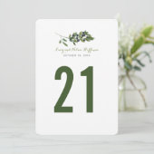 水彩オリーブの木 | 結婚式テーブルナンバー 招待状 (スタンド正面)