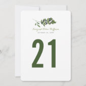 水彩オリーブの木 | 結婚式テーブルナンバー 招待状 (正面)