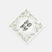 水彩オリーブの枝の葉ベビーシャワーパーティー スタンダードカクテルナプキン (角)