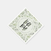 水彩オリーブの枝の葉ベビーシャワーパーティー スタンダードカクテルナプキン (角)