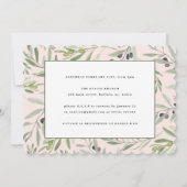 水彩オリーブの枝の葉ベビーシャワーパーティー 案内状 (裏面)
