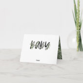 水彩オリーブの枝の葉ベビーシャワーパーティー 案内状 (裏面)