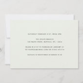 水彩オリーブの枝の葉ベビーシャワーパーティー 案内状 (裏面)