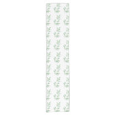 水彩オリーブの枝パターン ショートテーブルランナー (正面)