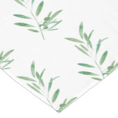 水彩オリーブの枝パターン ショートテーブルランナー (コーナー)