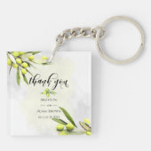 水彩オリーブの枝結婚は感謝 キーホルダー (裏面)