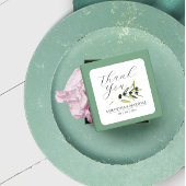 水彩オリーブの枝 ウェディングギフト スクエアシール