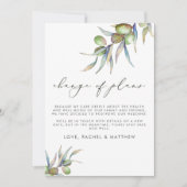 水彩オリーブの枝 ウェディングプランの変更 案内状 (正面)