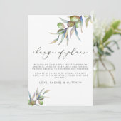 水彩オリーブの枝 ウェディングプラン変更のお知らせ 案内状 (スタンド正面)