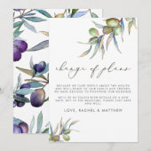 水彩オリーブの枝 ウェディングプラン変更のお知らせ 案内状 (正面/裏面)