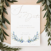 水彩オリーブの枝 ウェディング セーブ・ザ・デート カード