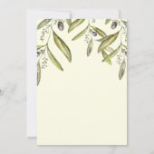 水彩オリーブの枝 ブライダルシャワー 招待状 (裏面)