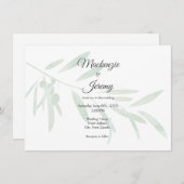 水彩オリーブの枝 招待状 (正面/裏面)