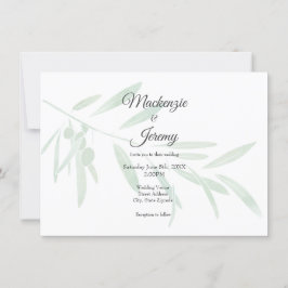 水彩オリーブの枝 招待状