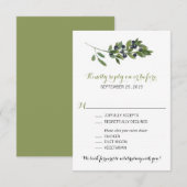 水彩オリーブの枝 | 結婚式出欠確認カード 出欠カード (正面/裏面)