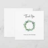 水彩オリーブの花輪 サンキューカード サンキューカード (正面/裏面)