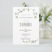 水彩オリーブの葉のつるの招待状 招待状 (スタンド正面)