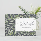 水彩オリーブの葉の装飾 ウェディング詳細情報 案内状 (スタンド正面)