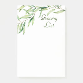 水彩オリーブの葉Post-It®メモ、4" x 6" ポストイット
