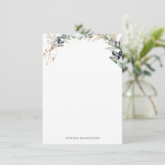 水彩オリーブグローブ |ひなパーソナライズされた形 エンクロージャーカード (スタンド正面)