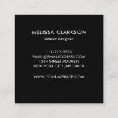 水彩オリーブブラックプロフェッショナル スクエア名刺 (裏面)