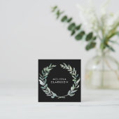 水彩オリーブブラックプロフェッショナル スクエア名刺 (スタンド正面)