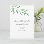 水彩オリーブブランチ日付を保存 セーブザデート (スタンド正面)