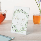 水彩オリーブリースペデスタル標識 台座サイン (インサイチュ)