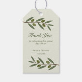 水彩オリーブ枝サンキューギフトラベル ギフトタグ (正面)