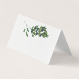 水彩オリーブ枝ボホ結婚のシーティングカード