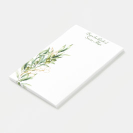 水彩オリーブ枝付きポストイット®メモ、4" x 6" ポストイット