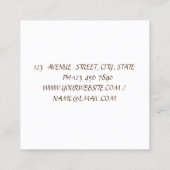 水彩オリーブ枝手作りハート スクエア名刺 (裏面)